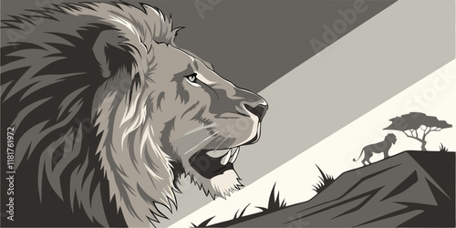 The image could represent different generations of lions or the journey from youth to adulthood.