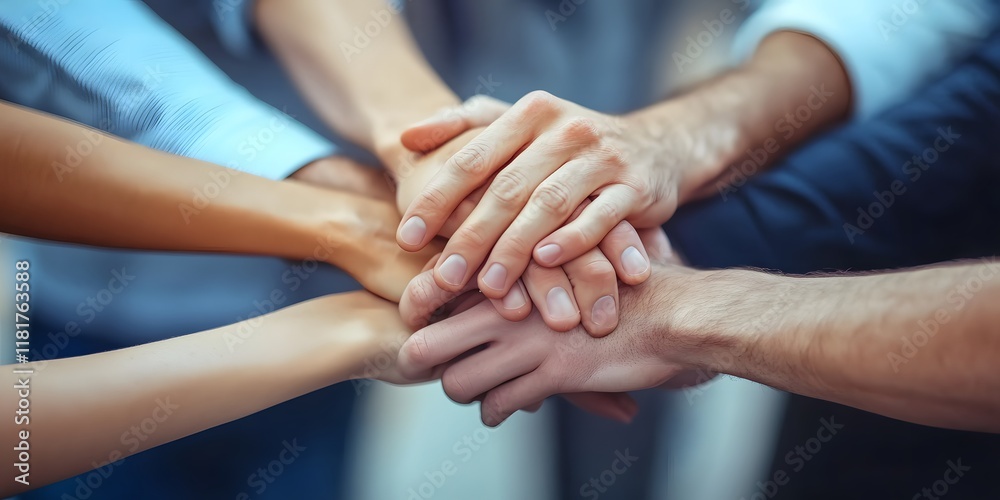 Fototapeta premium group of people holding hands
