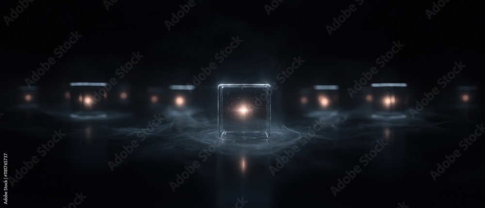 Fototapeta premium A series of cubes with a single cube in the middle