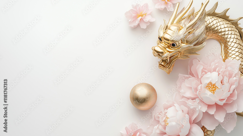 Chinese new year, chinese festivals , valentine ,minimal little pink peony and the moon,cherry blossoms,golden dragon,lunar new year, on white background,with copy space,illustrator, greeting card. Chinese new year, chinese festivals , valentine ,minimal little pink peony and the moon,cherry blossoms,golden dragon,lunar new year, on white background,with copy space,illustrator, greeting card.