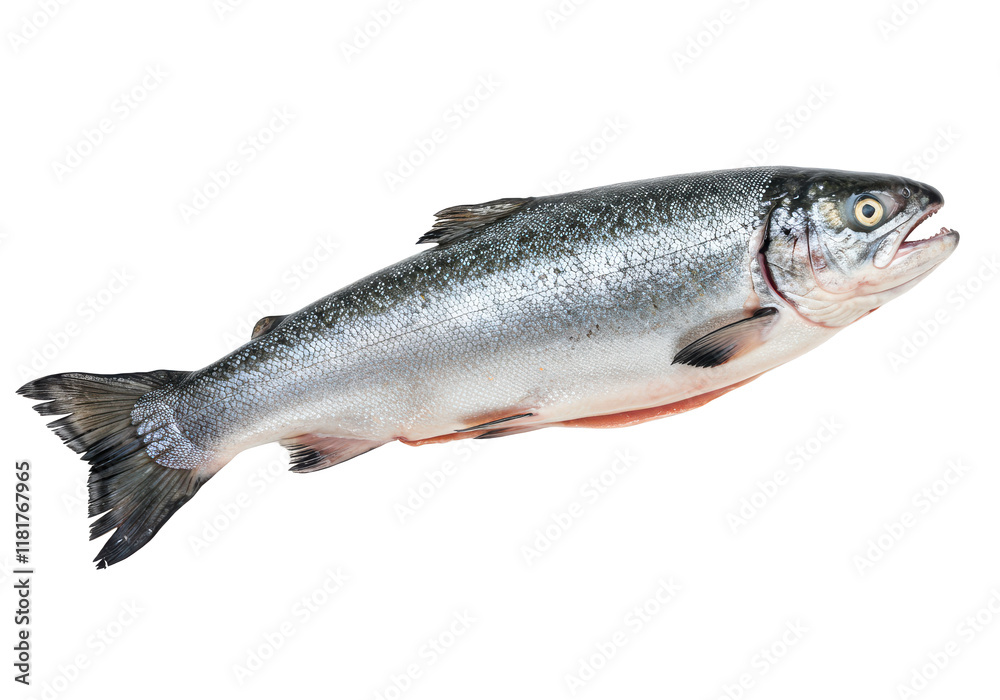 Salmon fish isolated on white background, no depth of field, sharp Salmon fish isolated on white background, no depth of field, sharp