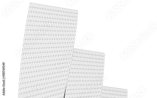 Abstract buildings architectural 3d drawing 