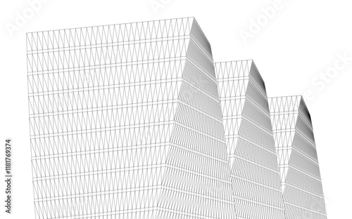 Abstract buildings architectural 3d drawing 