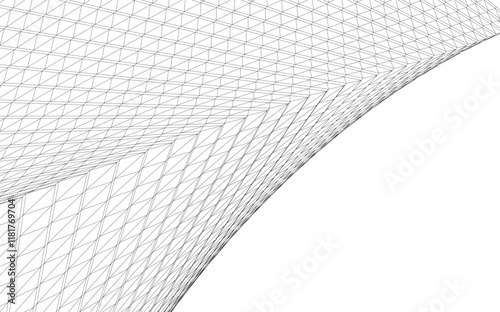 Abstract buildings architectural 3d drawing 