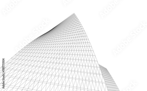 Abstract buildings architectural 3d drawing 