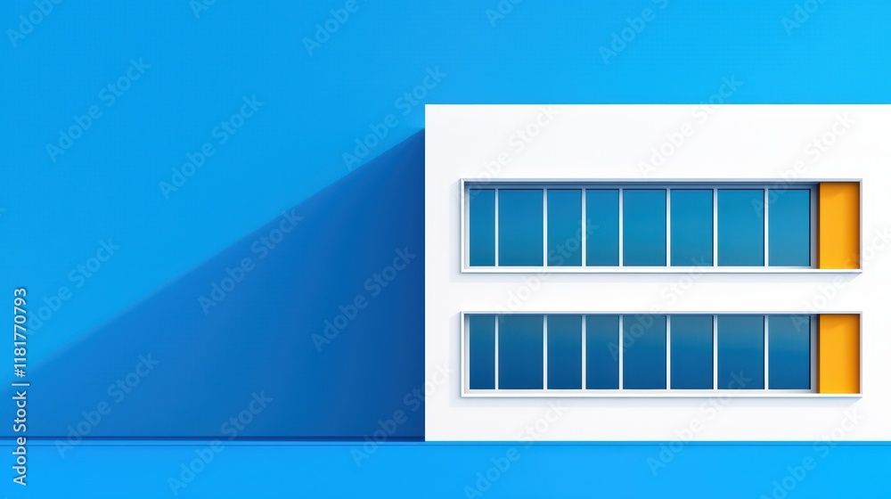 Fototapeta premium Modern Minimalist Architecture with Bold Colorful Accents