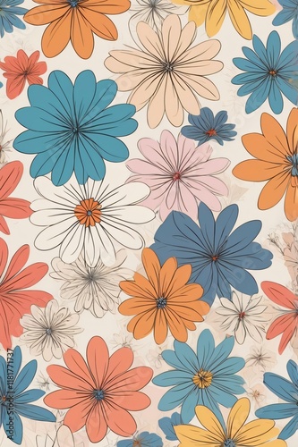 Wallpaper Mural Seamless Abstract Magical Floral Pattern Background Torontodigital.ca