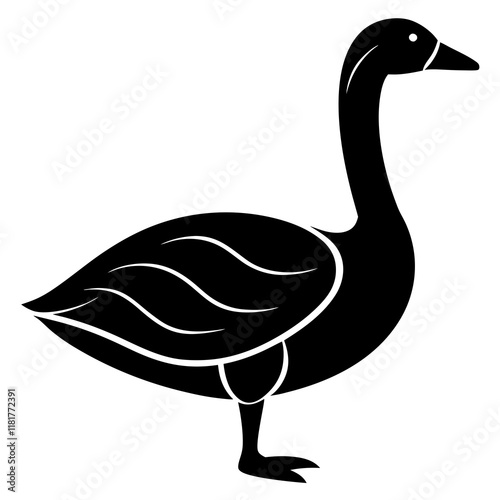 minimalist goose isolated on white