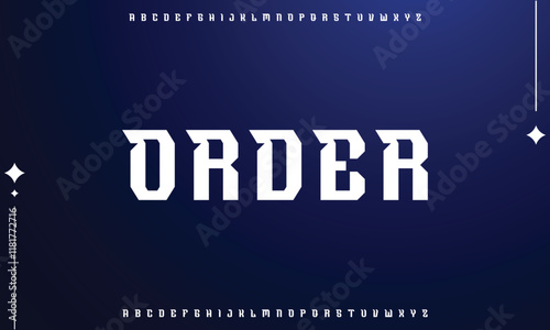Modern abstract digital alphabet font. Minimal technology typography, Creative urban sport fashion futuristic font and with numbers. vector illustration