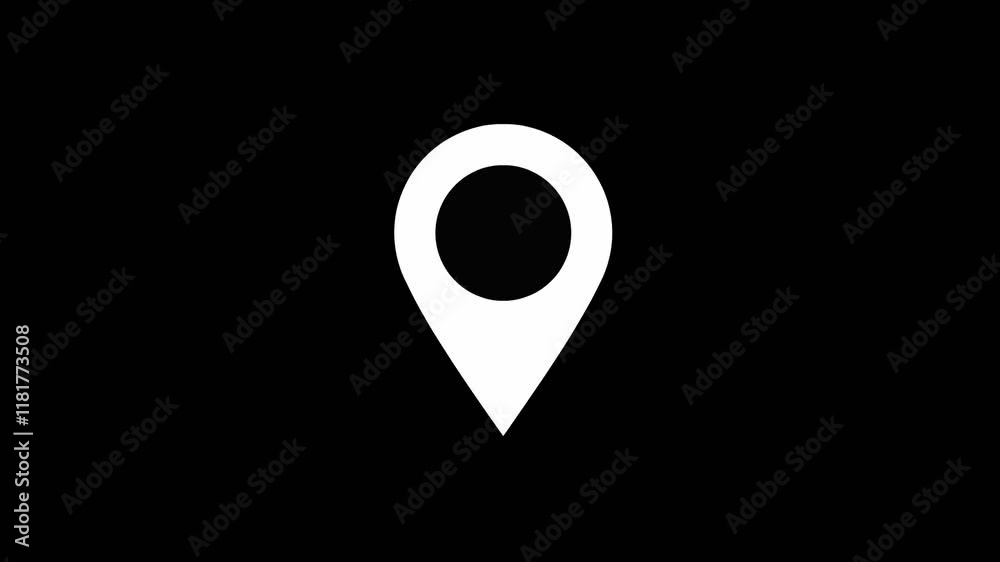 Animation of location pin icon concept, GPS icon.
