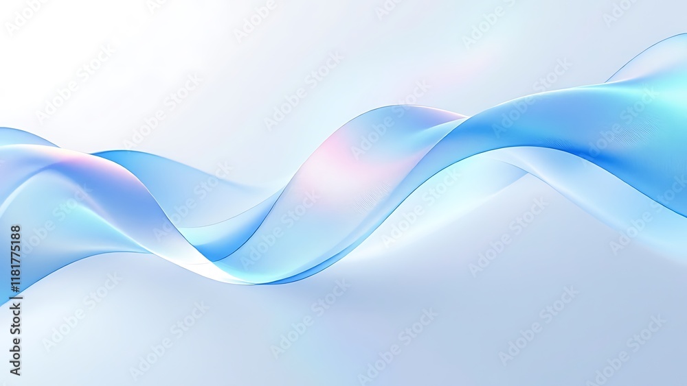 Naklejka premium Abstract minimalist design, curved glass shape, 3d render