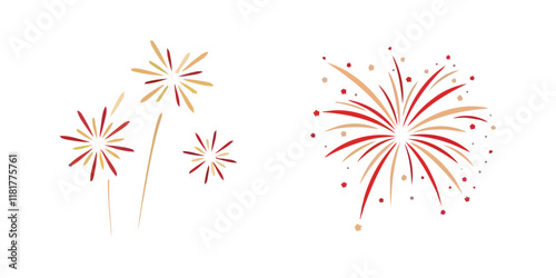 Chinese New Year Fireworks Vector Illustration