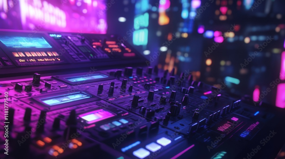 Neon City Synth Mixer Music Production Studio Neon City Synth Mixer Music Production Studio