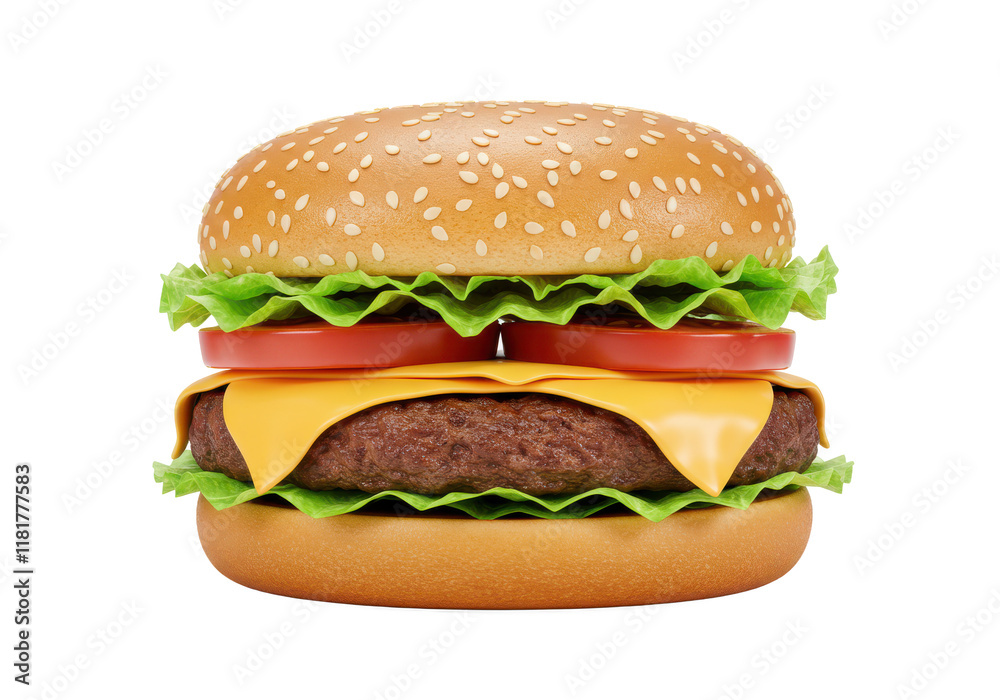 fresh tasty burger isolated on white background, front view, no depth of field, sharp fresh tasty burger isolated on white background, front view, no depth of field, sharp