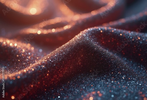 Close up of shimmering fabric with light reflections creating an alluring and seductive pattern across the surface photo