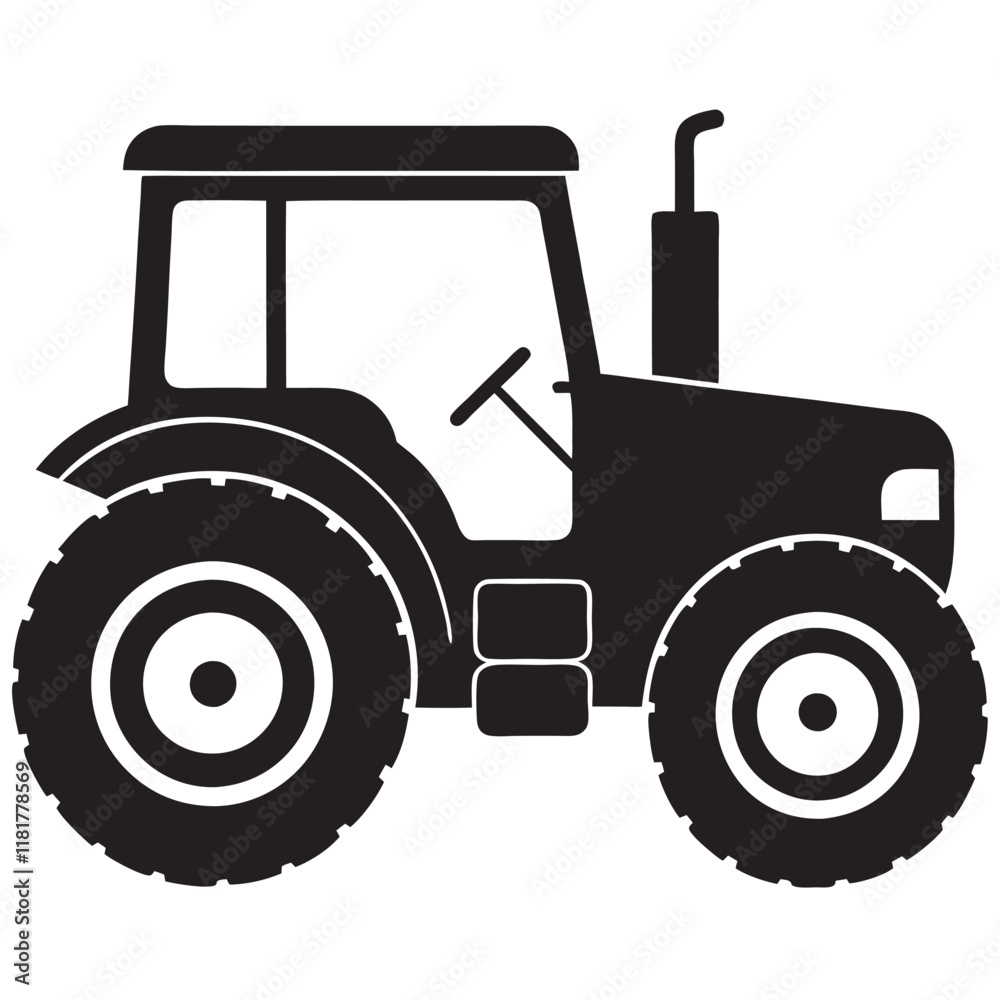 Tractor isolated on white background. Vector illustration Tractor isolated on white background. Vector illustration