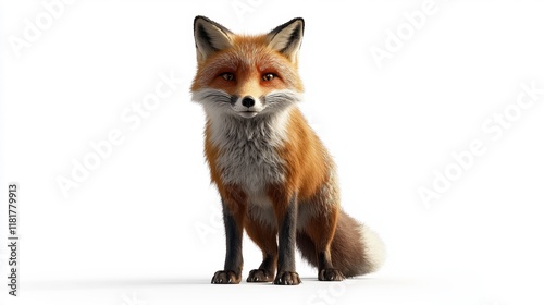 Wallpaper Mural Captivating red fox portrait studio setting animal photography white background close-up view wildlife concept Torontodigital.ca