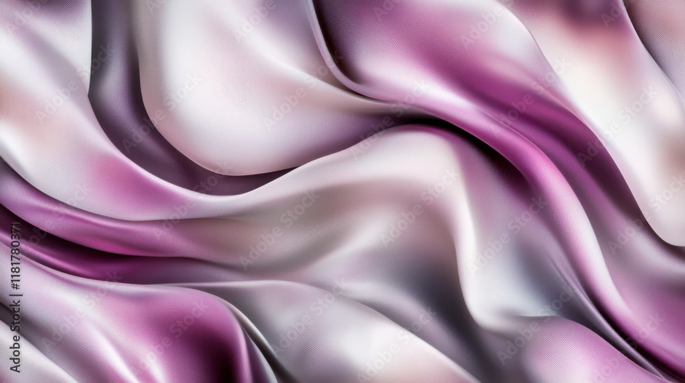 Fototapeta premium Stunning Purple and White Silk Fabric Texture. A Close-up View of a Luxurious and Elegant Fabric with a Gradient Color Effect. Perfect for Fashion Design and Textile Inspiration.