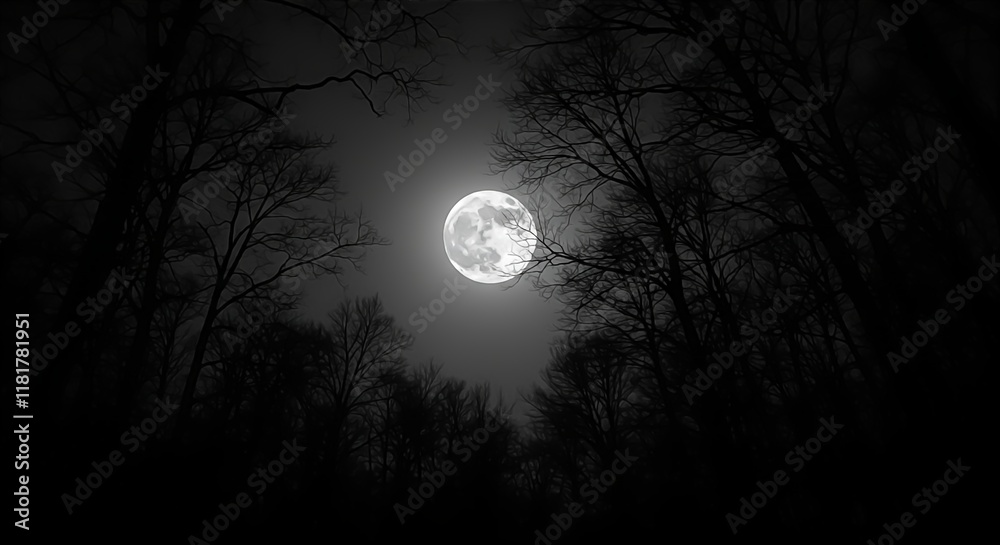 Fototapeta premium full moon over the forest
