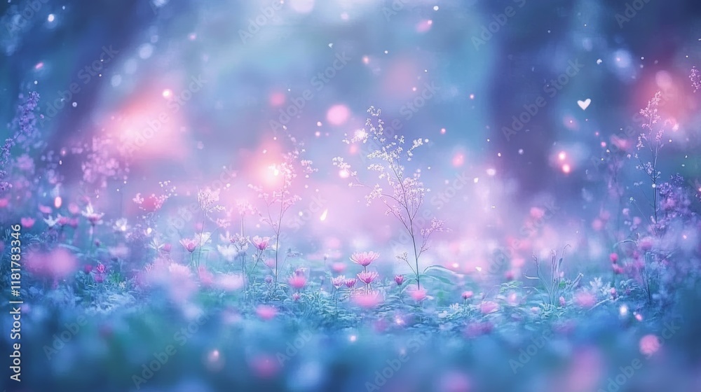 Enchanted Meadow Dreamlike Pink Flowers and Soft Light Enchanted Meadow Dreamlike Pink Flowers and Soft Light