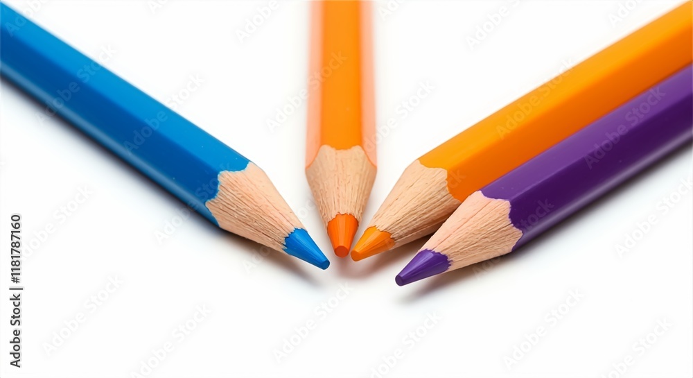color pencils isolated on white background color pencils isolated on white background
