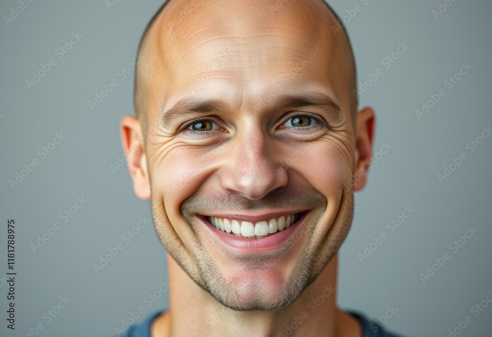 Portrait of a bald man with a warm smile Portrait of a bald man with a warm smile