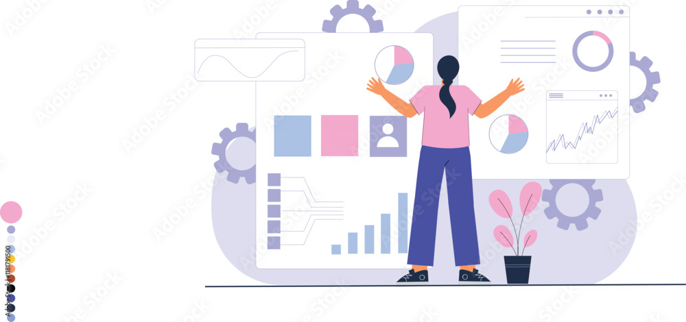 Innovative UX design illustration, emphasizing creative solutions for digital interfaces. Innovative UX design illustration, emphasizing creative solutions for digital interfaces.