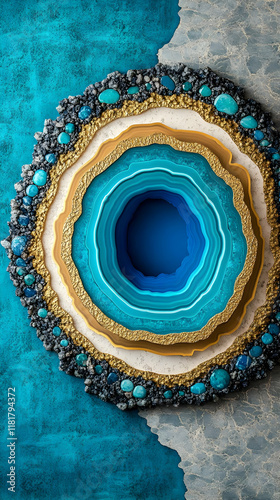Teal Agate Geode Illustration