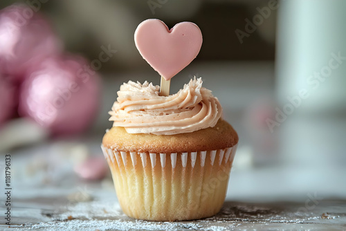 cupcake with pink icing
