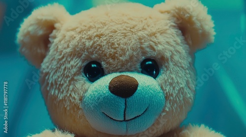 Whimsical teddy bear portrait cozy home setting photography indoor close-up childhood memories
