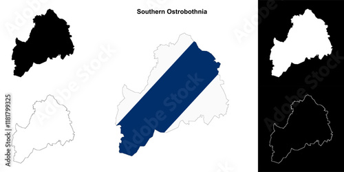 Southern Ostrobothnia region outline map set