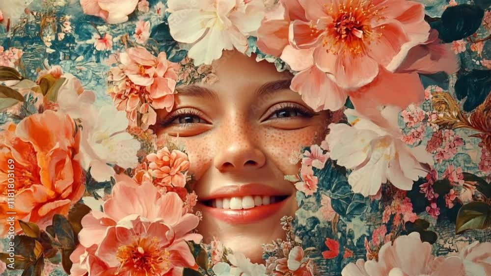 portrait of a girl with a wreath of flowers portrait of a girl with a wreath of flowers