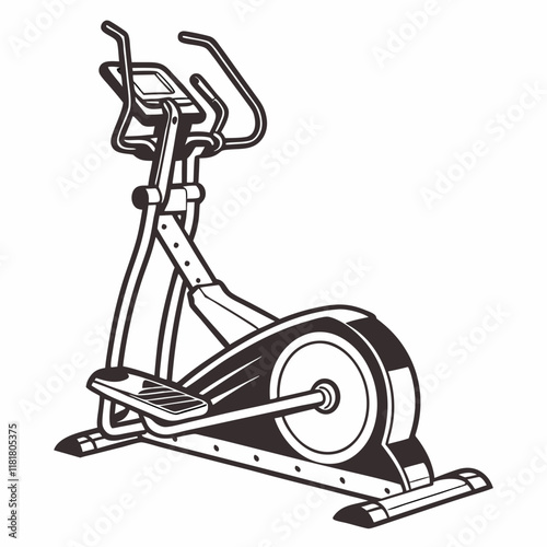 Creative gym icon elliptical vector illustration