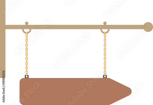 Illustration of a hanging sign board with blank copy space. Empty sign board for your design. 
