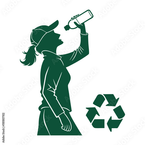 silhouette eco conscious on white background