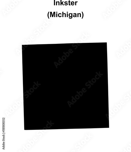 Inkster (Michigan) blank outline map