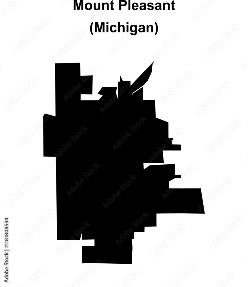 Mount Pleasant (Michigan) blank outline map Mount Pleasant (Michigan) blank outline map