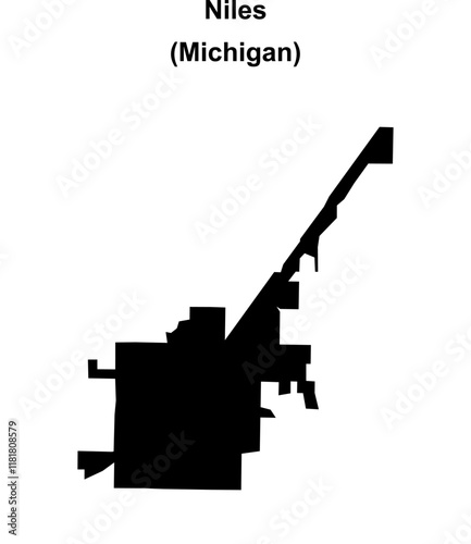 Niles (Michigan) blank outline map
