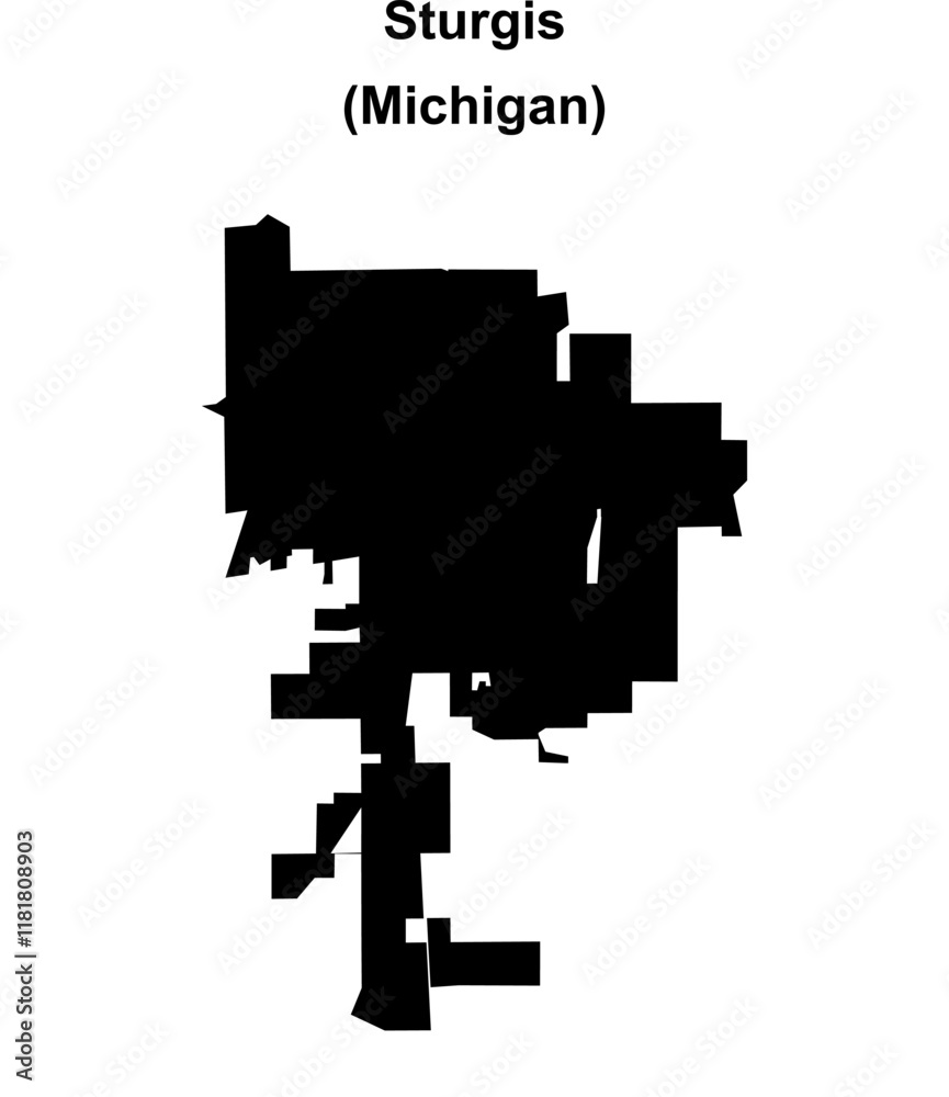 Fototapeta premium Sturgis (Michigan) blank outline map