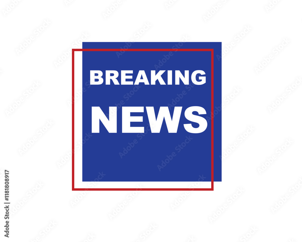 Fototapeta premium Vector illustration breaking news background, Live Breaking News headline with blue and red color background 