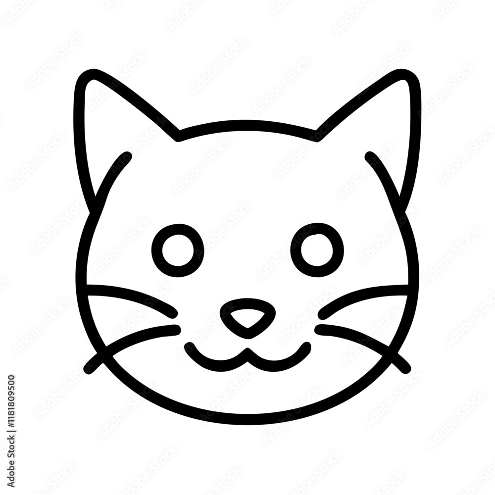 cat icon, animals line art, animals vector - simple black line art icon of cat perfect for logos, and animals -themed designs. cat icon, animals line art, animals vector - simple black line art icon of cat perfect for logos, and animals -themed designs.