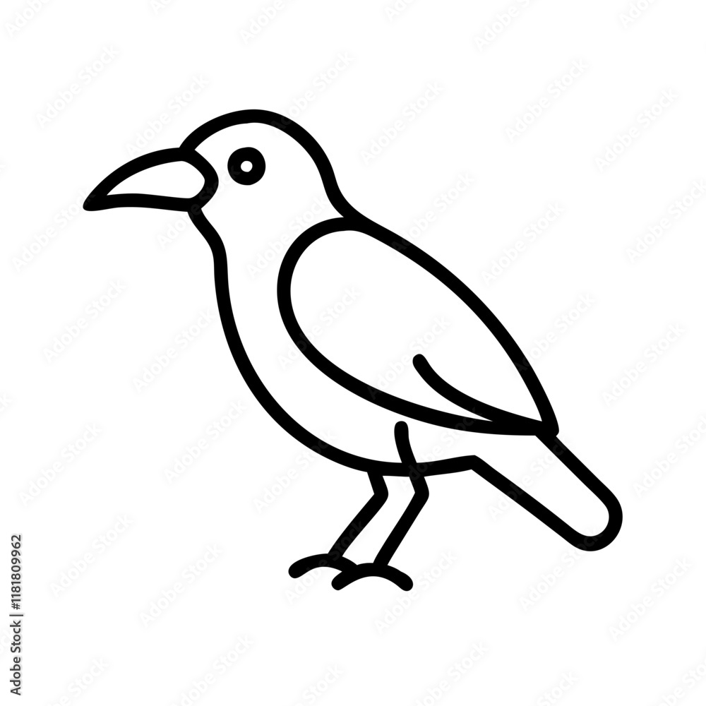 crow icon, animals line art, animals vector - simple black line art icon of crow perfect for logos, and animals -themed designs. crow icon, animals line art, animals vector - simple black line art icon of crow perfect for logos, and animals -themed designs.