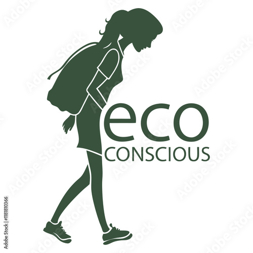 silhouette eco conscious on white background