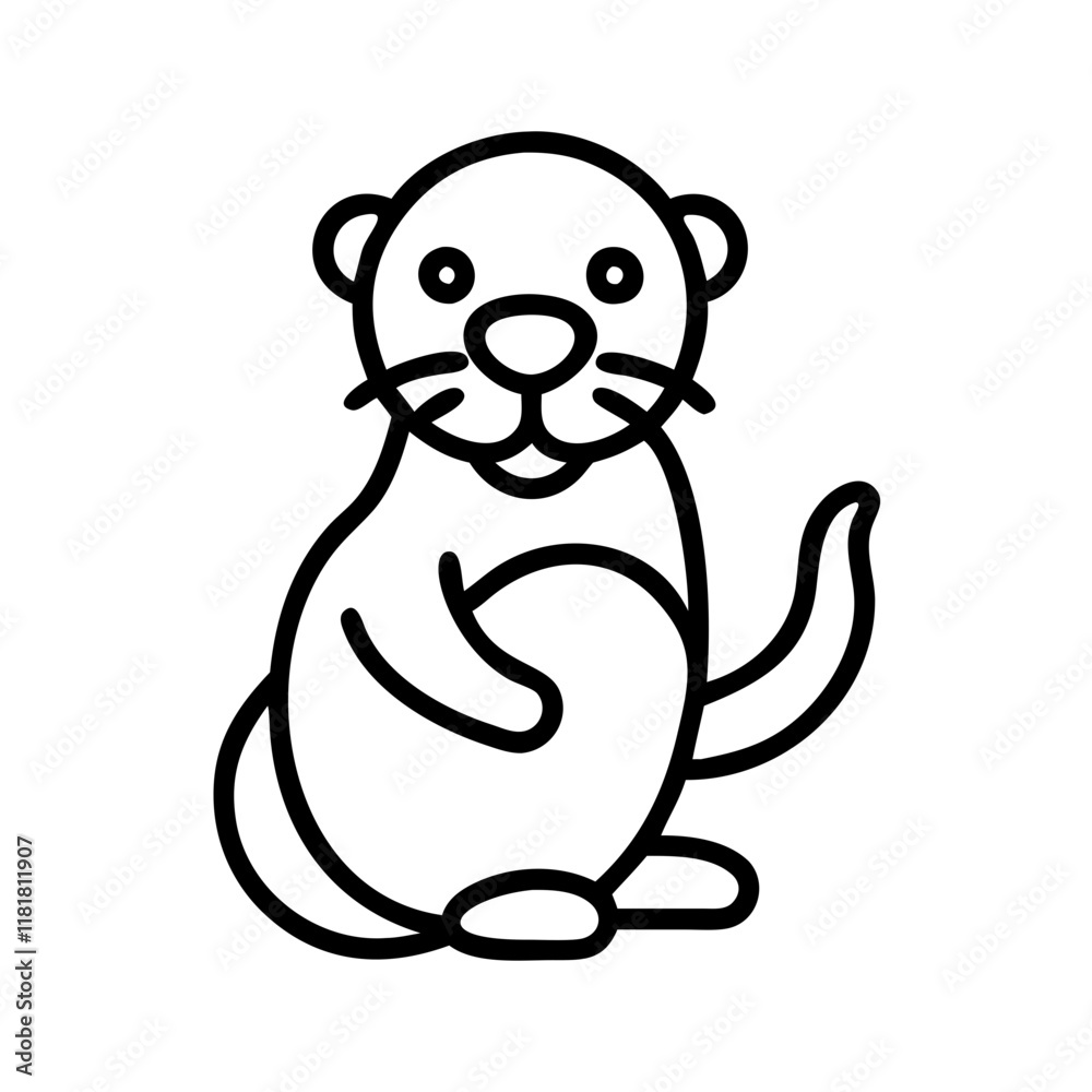 otter icon, animals line art, animals vector - simple black line art icon of otter perfect for logos, and animals -themed designs. otter icon, animals line art, animals vector - simple black line art icon of otter perfect for logos, and animals -themed designs.