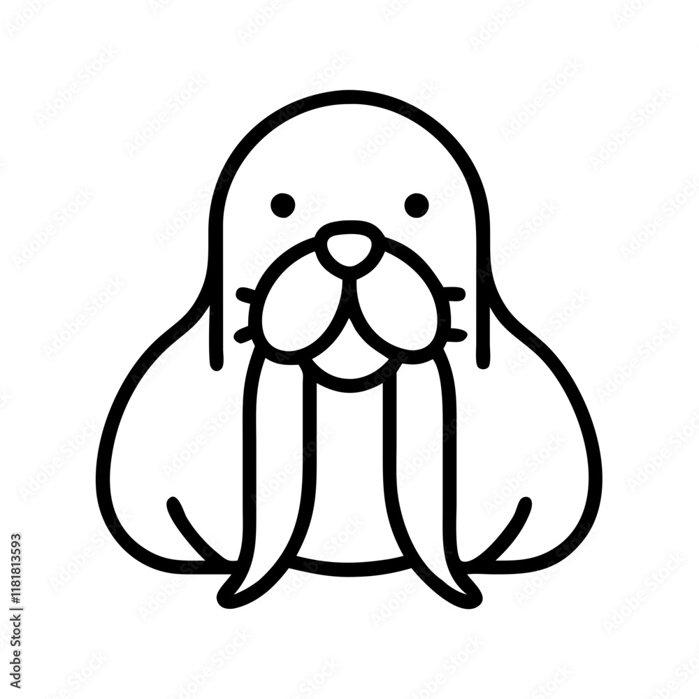 walrus icon, animals line art, animals vector - simple black line art icon of walrus perfect for logos, and animals -themed designs. walrus icon, animals line art, animals vector - simple black line art icon of walrus perfect for logos, and animals -themed designs.