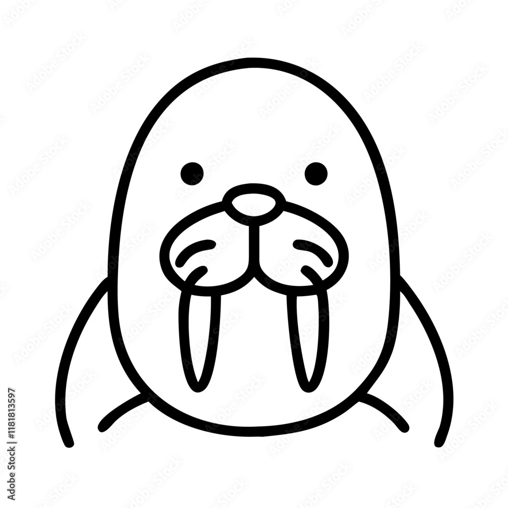 walrus icon, animals line art, animals vector - simple black line art icon of walrus perfect for logos, and animals -themed designs. walrus icon, animals line art, animals vector - simple black line art icon of walrus perfect for logos, and animals -themed designs.