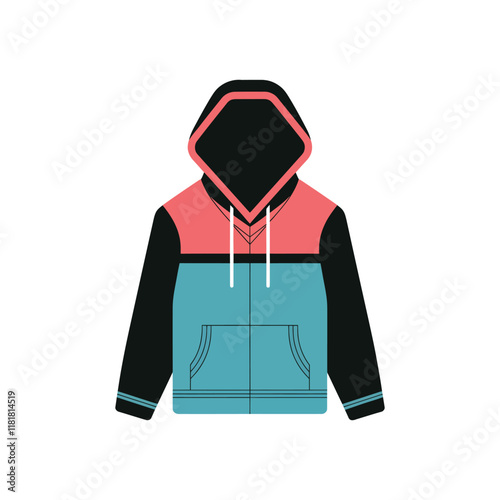 A flat vector illustration of Hoodie Graphic isolated on white background
