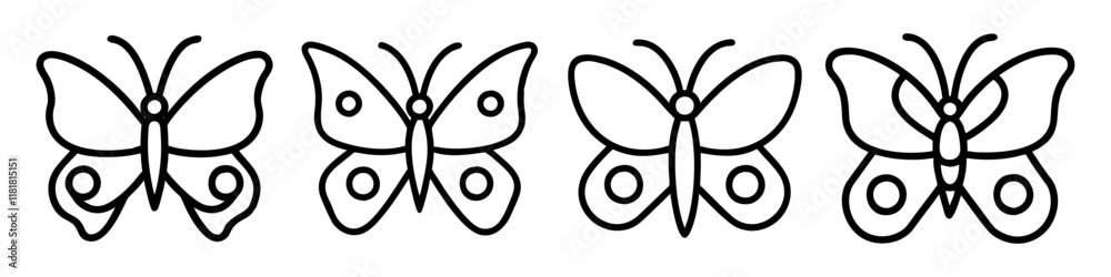butterfly icon, animals line art, animals vector - simple black line art icon of butterfly perfect for logos, and animals -themed designs. butterfly icon, animals line art, animals vector - simple black line art icon of butterfly perfect for logos, and animals -themed designs.