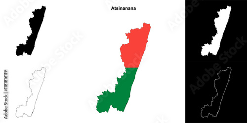 Atsinanana region outline map set