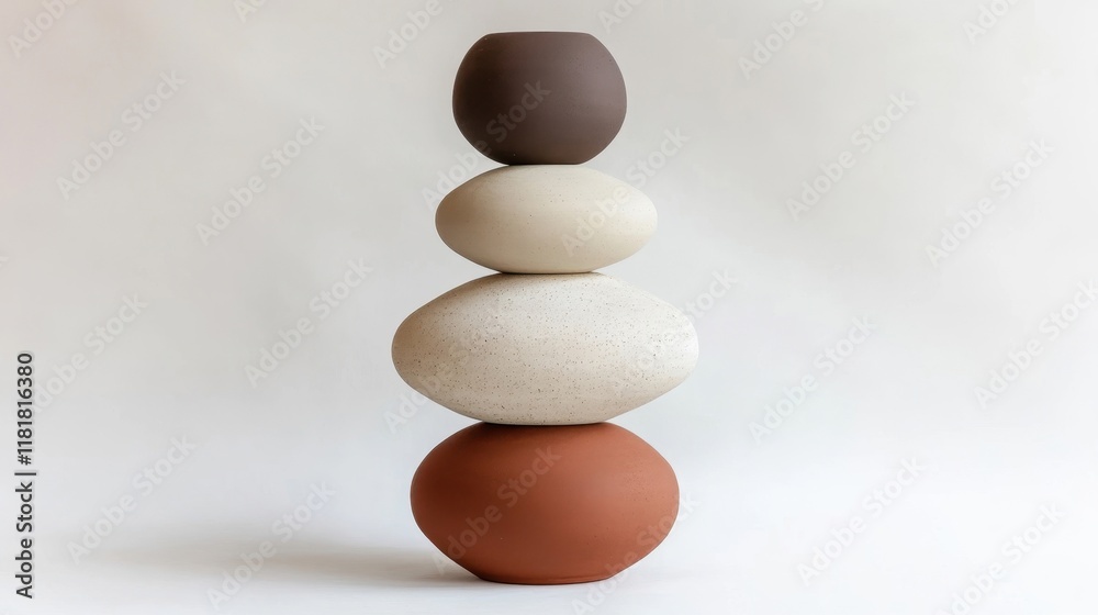 Balanced Composition of Modern Ceramic Shapes Balanced Composition of Modern Ceramic Shapes